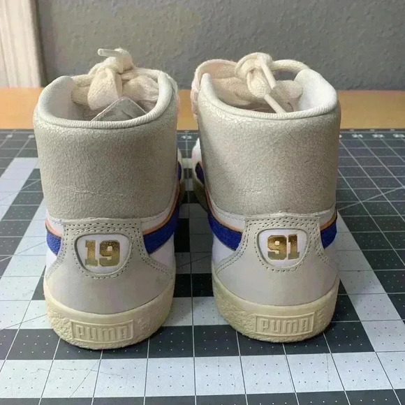 Puma Shoes Mens Size 8 Clyde Mid Bball x Rhuigi White Royal Limited 391335-01 - Picture 5 of 11